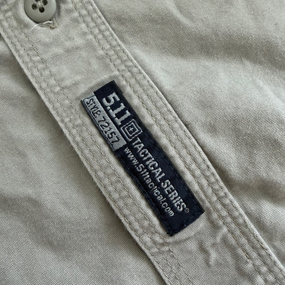 5.11 Tactical Series Mens Gray Cotton Canvas Long Sleeve Shirt Style 72157 L - Picture 5 of 6